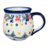 Mug, Belly Mug, 10 oz. Medium, WR (WR14T) in "Bows in Snow" by W.R. Ceramika | WR14T-WR15