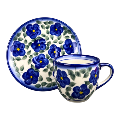Cup & Saucer, 5oz, WR, WR, (WR17HI) in "Pansy Storm" by W.R. Ceramika | WR17HI-EZ3