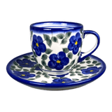 Cup & Saucer, 5oz, WR, WR, (WR17HI) in "Pansy Storm" by W.R. Ceramika | WR17HI-EZ3