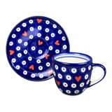 Cup & Saucer, 5oz, WR, WR, (WR17HI) in "Hearts & Dots" by W.R. Ceramika | WR17HI-SMA2