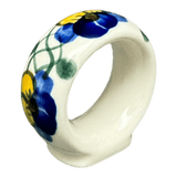 Napkin Ring, 2", WR (WR18B) in "Pansy Wreath" by W.R. Ceramika | WR18B-EZ2