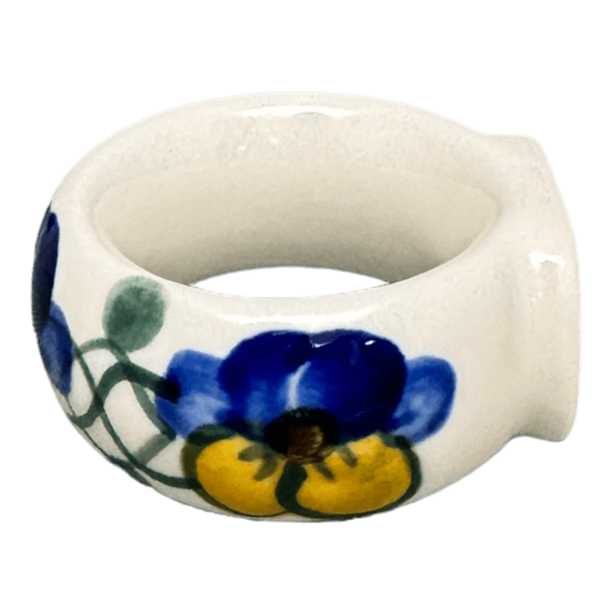 Napkin Ring, 2", WR (WR18B) in "Pansy Wreath" by W.R. Ceramika | WR18B-EZ2