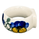 Napkin Ring, 2", WR (WR18B) in "Pansy Wreath" by W.R. Ceramika | WR18B-EZ2