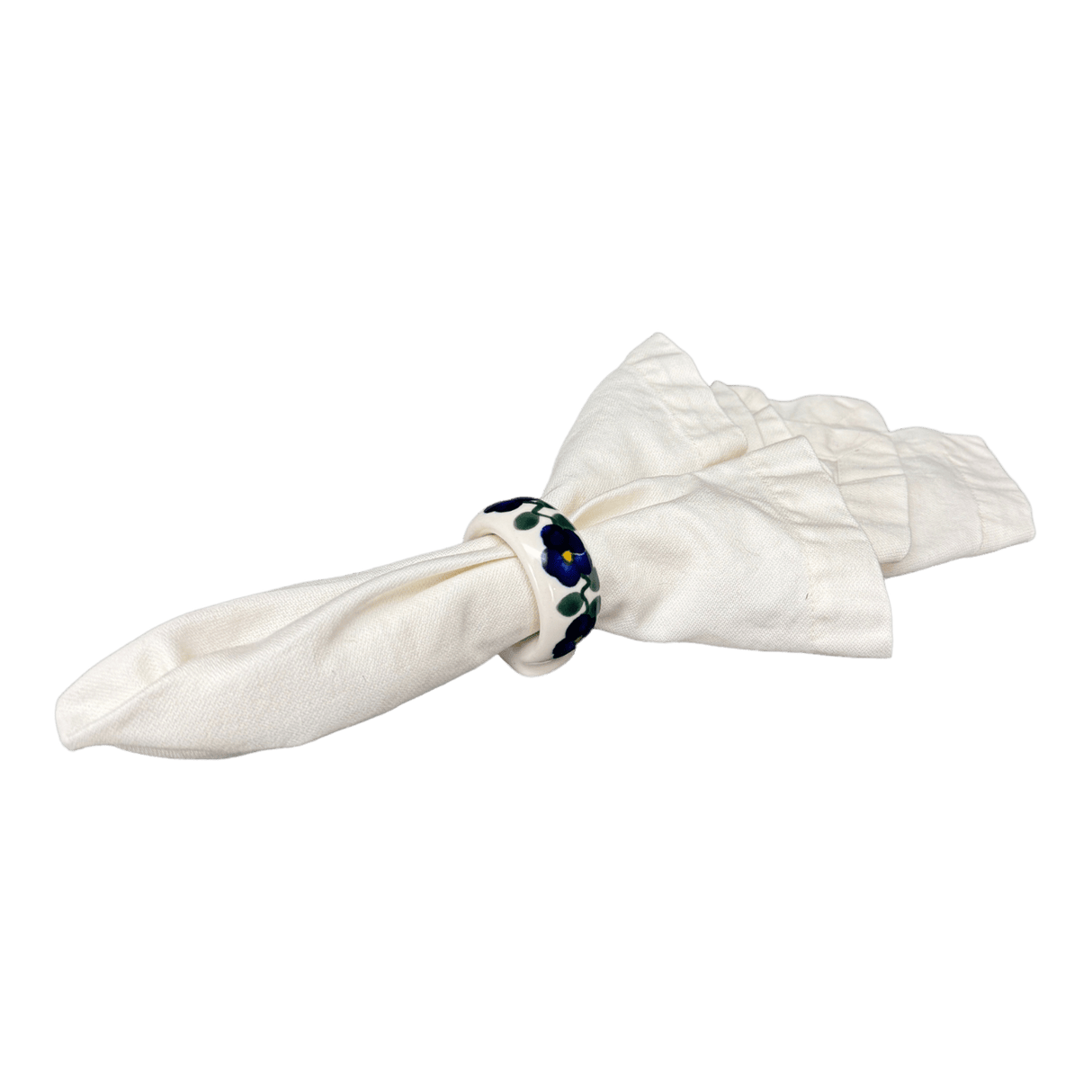 Napkin Ring, 2", WR (WR18B) in "Pansy Storm" by W.R. Ceramika | WR18B-EZ3