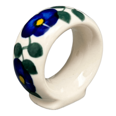 Napkin Ring, 2", WR (WR18B) in "Pansy Storm" by W.R. Ceramika | WR18B-EZ3