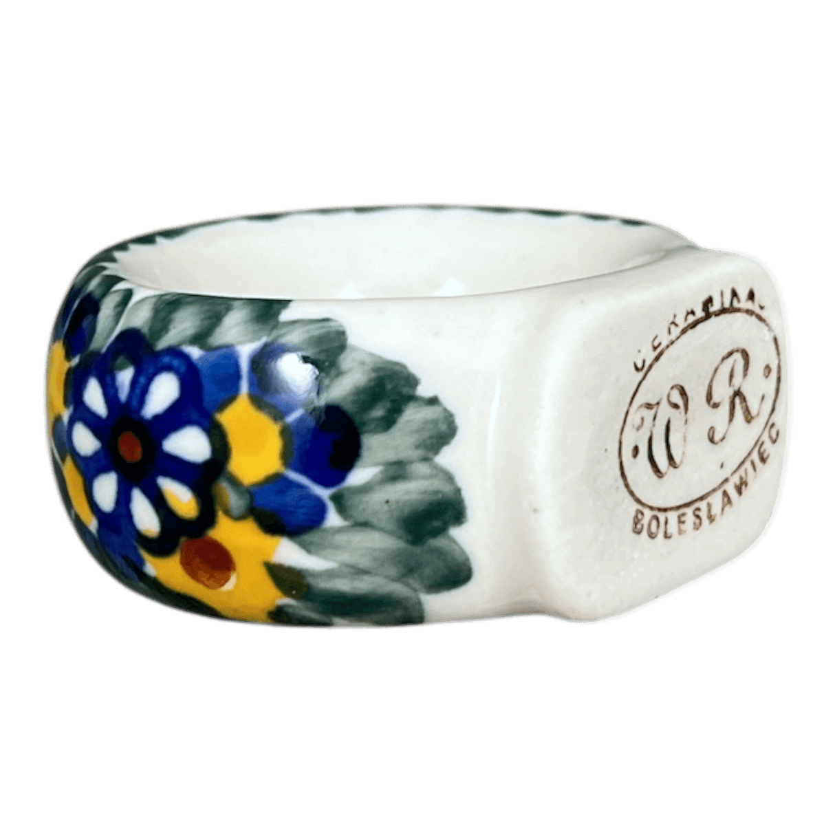 Napkin Ring, 2", WR (WR18B) in "Chamomile" by W.R. Ceramika | WR18B-RC4