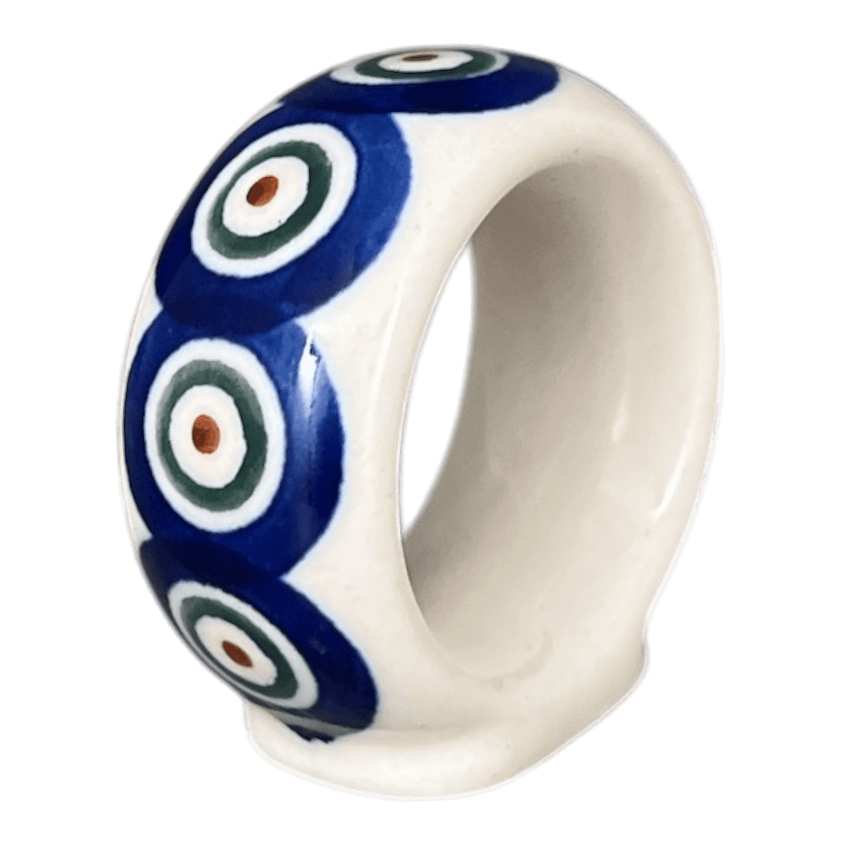 Napkin Ring, 2", WR (WR18B) in "Peacock in Line" by W.R. Ceramika | WR18B-SM1
