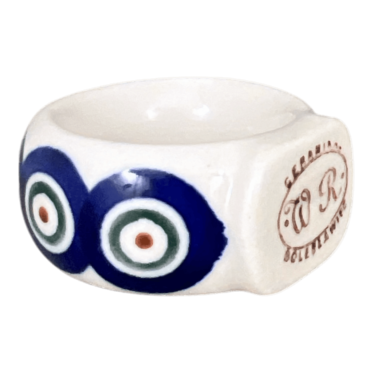 Napkin Ring, 2", WR (WR18B) in "Peacock in Line" by W.R. Ceramika | WR18B-SM1