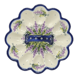 Plate, Round, Egg Plate, With Handle, 9.5", WR (WR19B) in "Lavender Fields" by W.R. Ceramika | WR19B-BW4