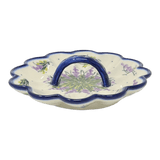 Plate, Round, Egg Plate, With Handle, 9.5", WR (WR19B) in "Lavender Fields" by W.R. Ceramika | WR19B-BW4