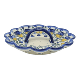 Plate, Round, Egg Plate, With Handle, 9.5", WR (WR19B) in "Pansy Wreath" by W.R. Ceramika | WR19B-EZ2