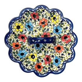 Polish Pottery Egg Plate With Handle (Bold Rainbow) | WR19B-WR55 Additional Image at PolishPotteryOutlet.com