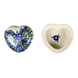 Heart Box, 3.5", WR (WR21A) in "Delphinium Spray" by W.R. Ceramika | WR21A-BW3