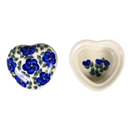 Heart Box, 3.5", WR (WR21A) in "Pansy Storm" by W.R. Ceramika | WR21A-EZ3