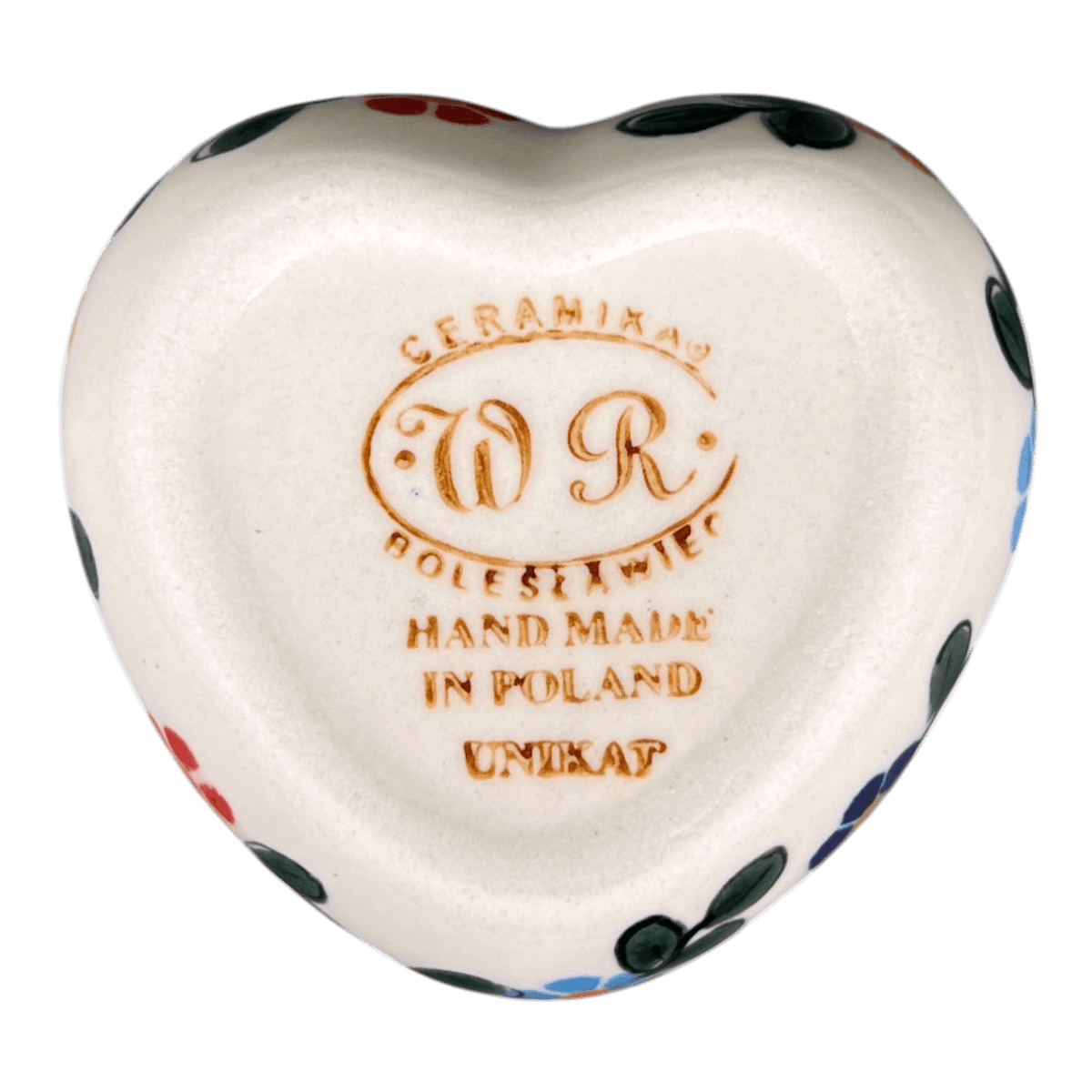 Heart Box, 3.5", WR (WR21A) in "Rainbow Shower" by W.R. Ceramika | WR21A-NP18
