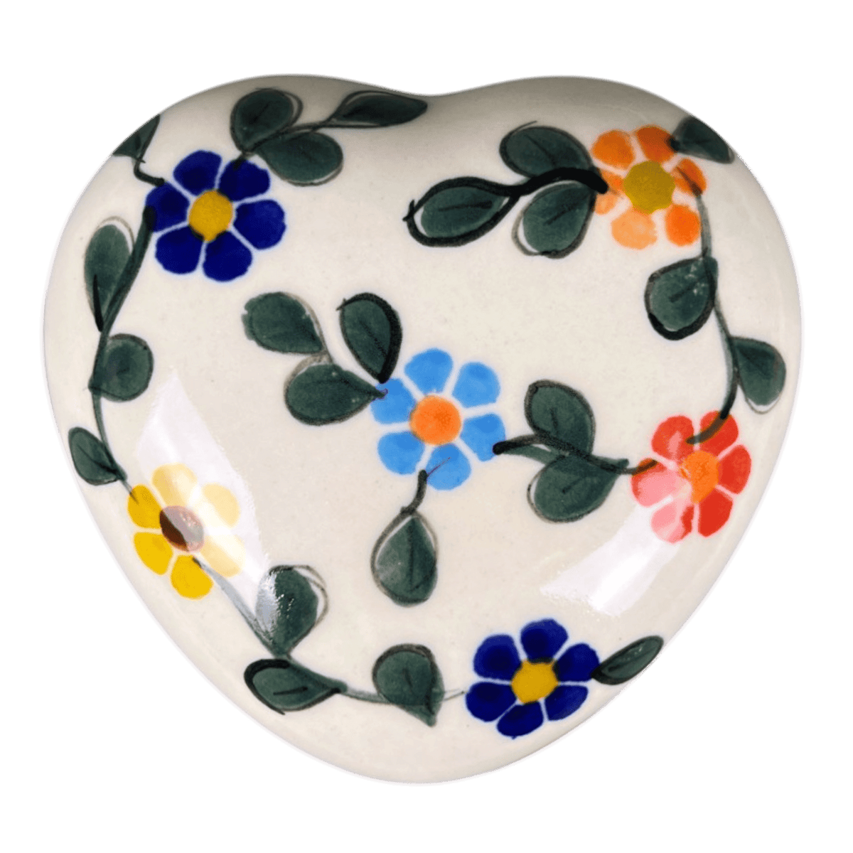 Heart Box, 3.5", WR (WR21A) in "Rainbow Shower" by W.R. Ceramika | WR21A-NP18