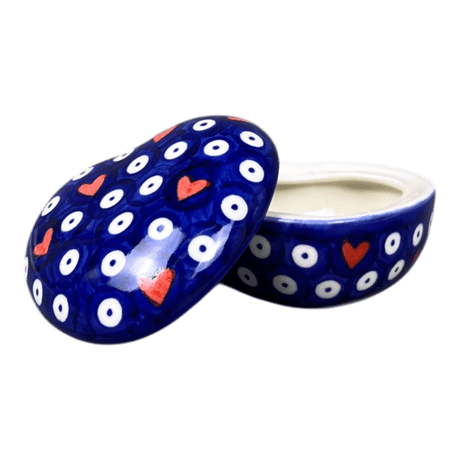 Heart Box, 3.5", WR (WR21A) in "Hearts & Dots" by W.R. Ceramika | WR21A-SMA2