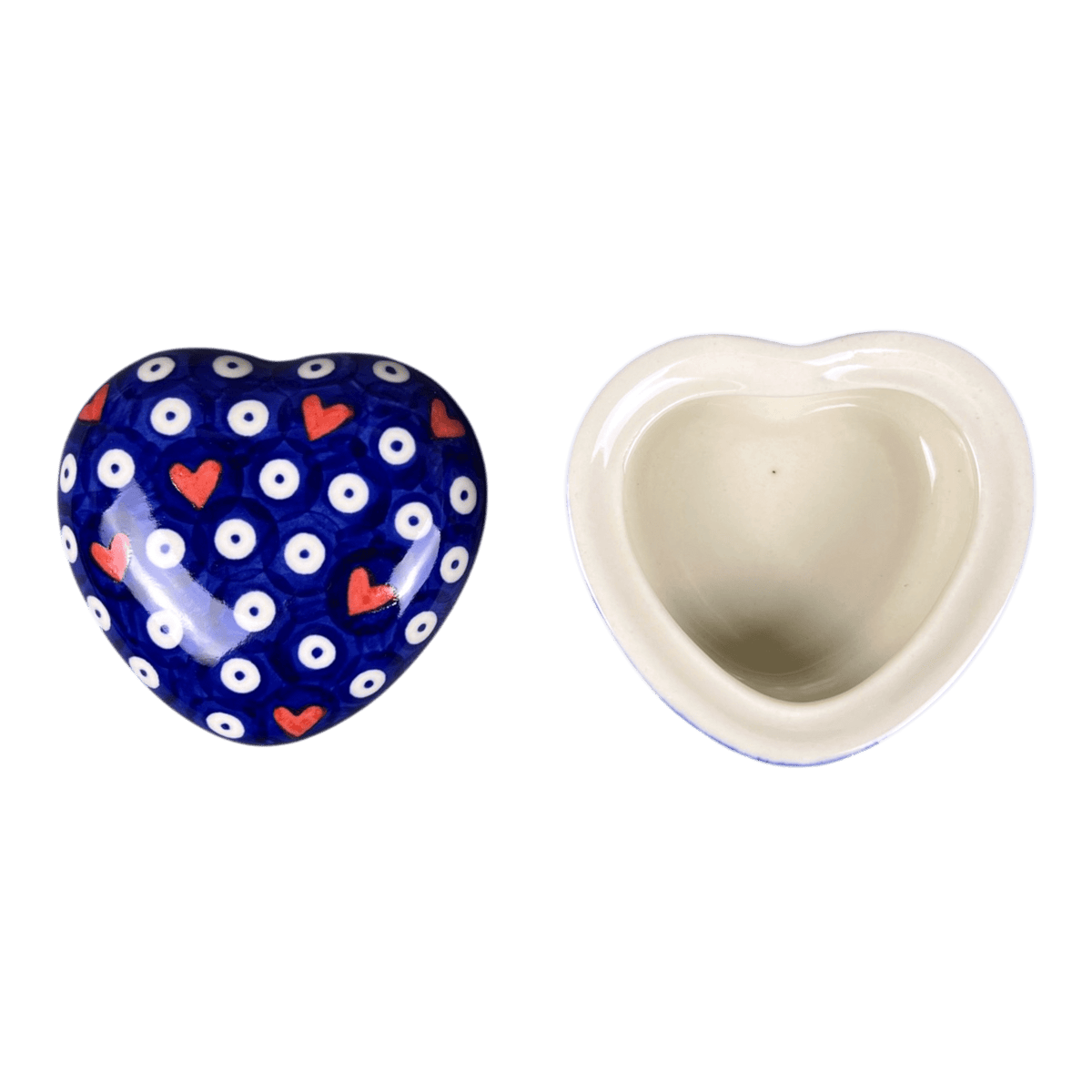 Heart Box, 3.5", WR (WR21A) in "Hearts & Dots" by W.R. Ceramika | WR21A-SMA2