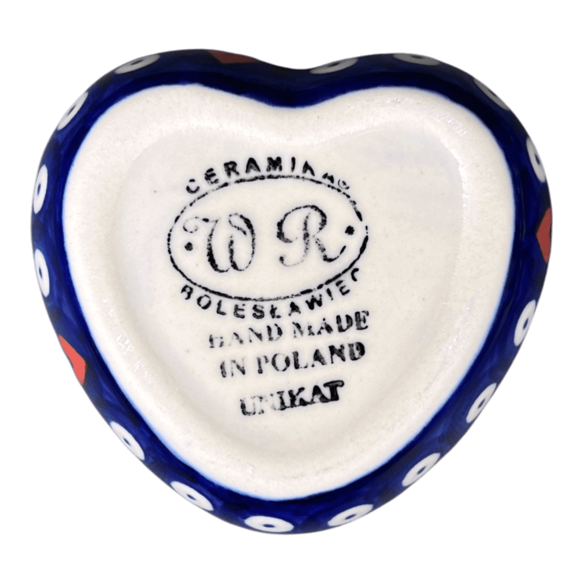Heart Box, 3.5", WR (WR21A) in "Hearts & Dots" by W.R. Ceramika | WR21A-SMA2