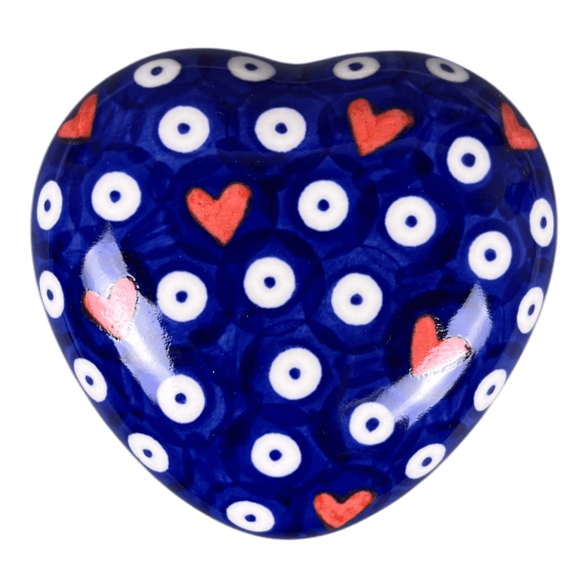 Heart Box, 3.5", WR (WR21A) in "Hearts & Dots" by W.R. Ceramika | WR21A-SMA2