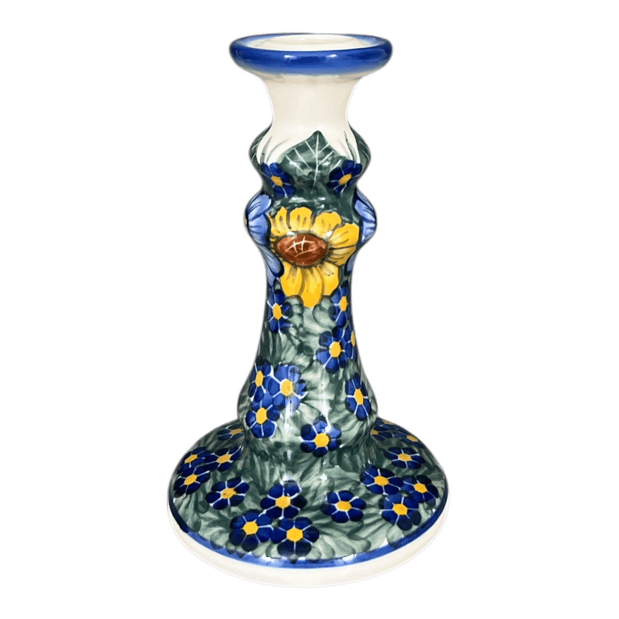 Candlestick, 7", WR (WR22C) in "Bed of Blossoms" by W.R. Ceramika | WR22C-KG2