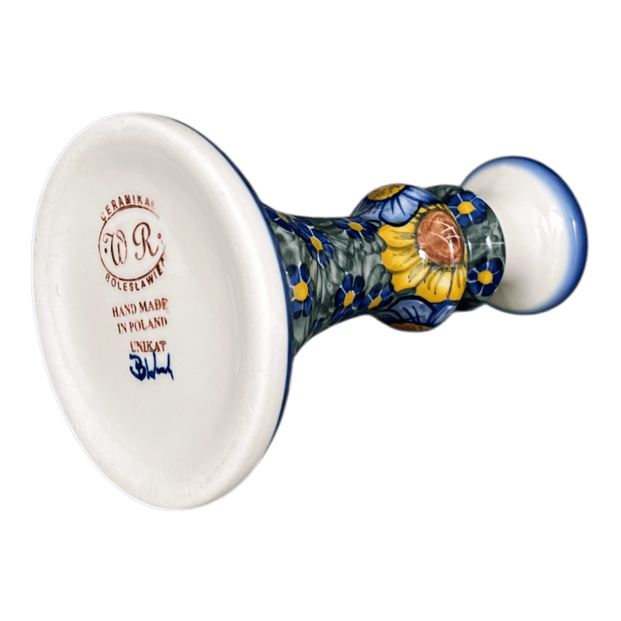 Candlestick, 7", WR (WR22C) in "Bed of Blossoms" by W.R. Ceramika | WR22C-KG2