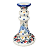 Polish Pottery 7" Candlestick (Bows in Snow) | WR22C-WR15 at PolishPotteryOutlet.com