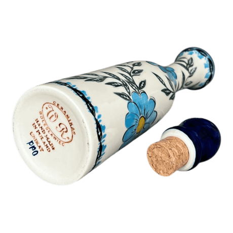 Bottle with Cork, 13.5 oz, WR (WR2E) in "Baby Blue Bling" by W.R. Ceramika | WR2E-WR32