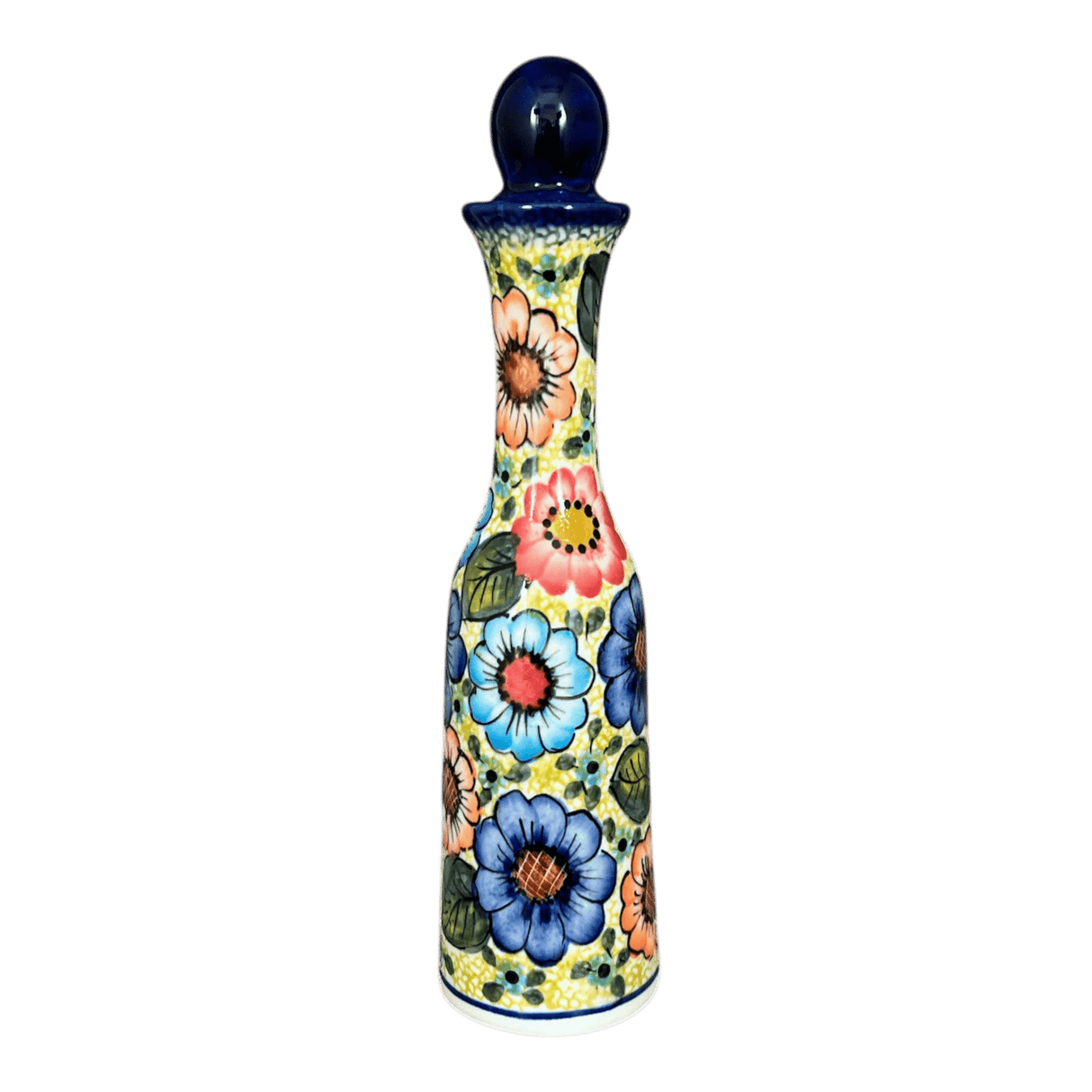 Bottle with Cork, 13.5 oz, WR (WR2E) in "Rainbow Field" by W.R. Ceramika | WR2E-WR54