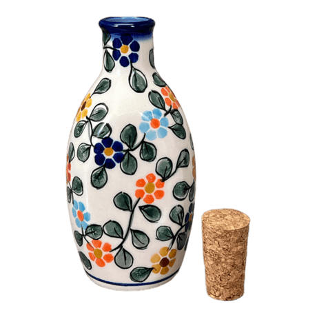 Bottle, with Cork, Small, 6.5 oz, WR (WR2F) in "Rainbow Shower" by W.R. Ceramika | WR2F-NP18