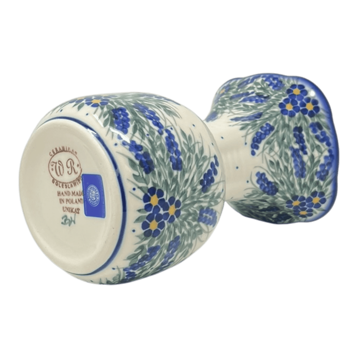 Vase, Fluted, 8.25", WR (WR301) in "Delphinium Spray" by W.R. Ceramika | WR301-BW3