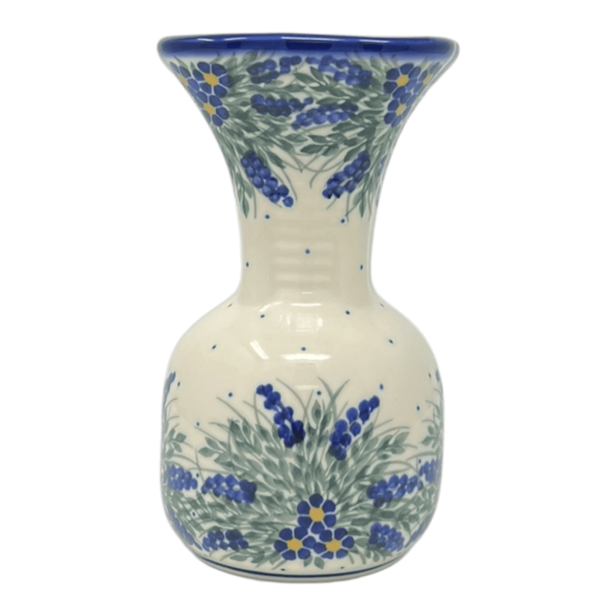 Vase, Fluted, 8.25", WR (WR301) in "Delphinium Spray" by W.R. Ceramika | WR301-BW3