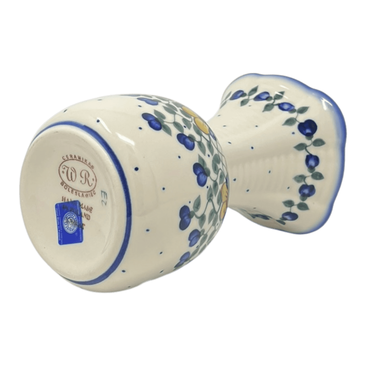 Vase, Fluted, 8.25", WR (WR301) in "Pansy Wreath" by W.R. Ceramika | WR301-EZ2