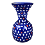 Vase, Fluted, 8.25", WR (WR301) in "Hearts & Dots" by W.R. Ceramika | WR301-SMA2