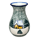 Vase, Tall, 8.5", WR (WR30D) in "Winter Cabin" by W.R. Ceramika | WR30D-AB1