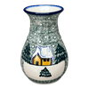 Polish Pottery WR 8.5" Tall Vase (Winter Cabin) | WR30D-AB1 at PolishPotteryOutlet.com