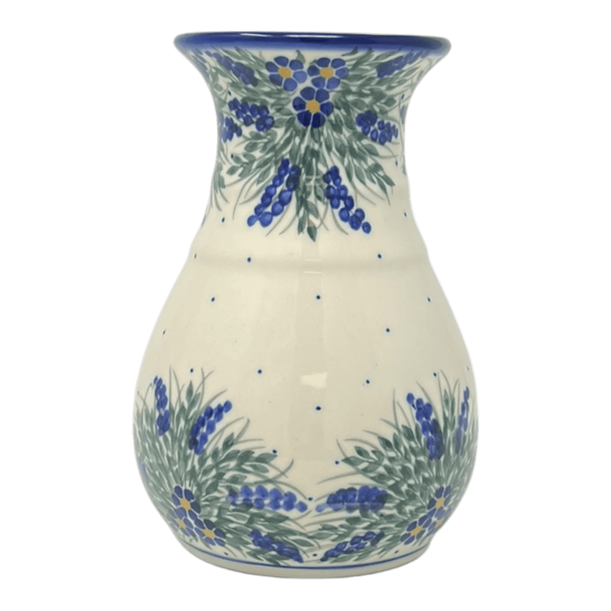 Vase, Tall, 8.5", WR (WR30D) in "Delphinium Spray" by W.R. Ceramika | WR30D-BW3