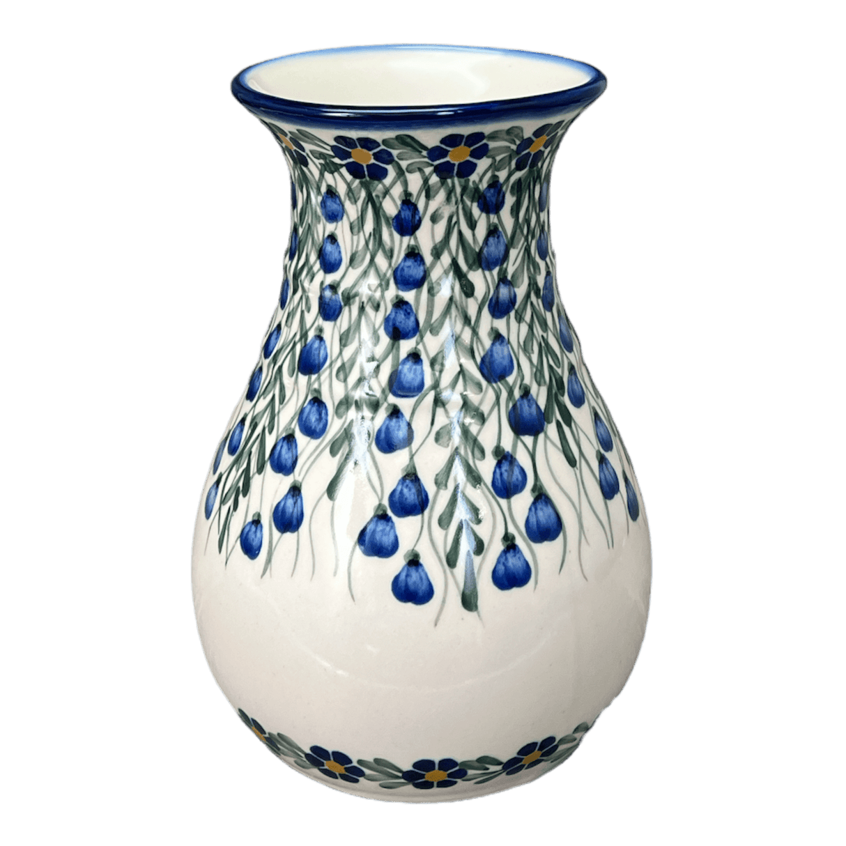 Vase, Tall, 8.5", WR (WR30D) in "Modern Blue Cascade" by W.R. Ceramika | WR30D-GP1