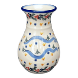 Vase, Tall, 8.5", WR (WR30D) in "Bows in Snow" by W.R. Ceramika | WR30D-WR15