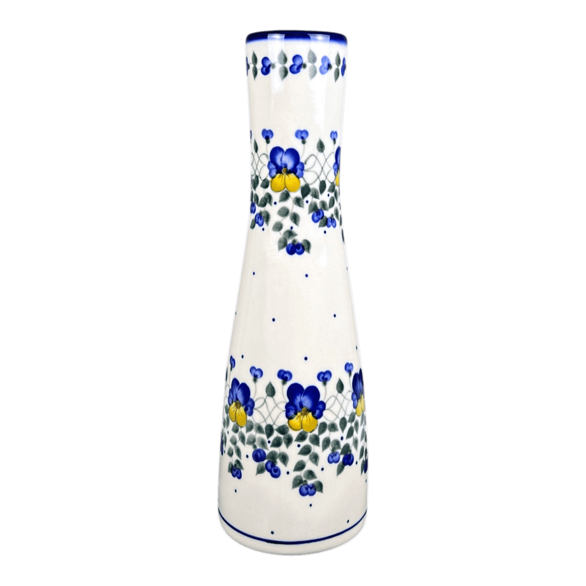 Vase, Tall, 14",  WR (WR30R) in "Pansy Wreath" by W.R. Ceramika | WR30R-EZ2