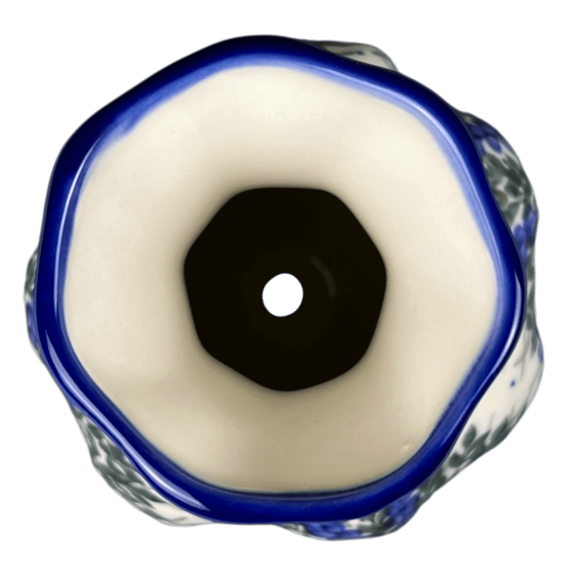Vase, Scalloped, 6", WR (WR30Z) in "Delphinium Spray" by W.R. Ceramika | WR30Z-BW3