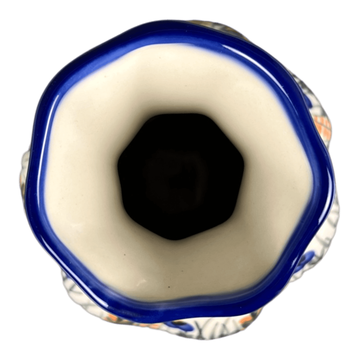 Vase, Scalloped, 6", WR (WR30Z) in "Butterfly Delight" by W.R. Ceramika | WR30Z-PP2
