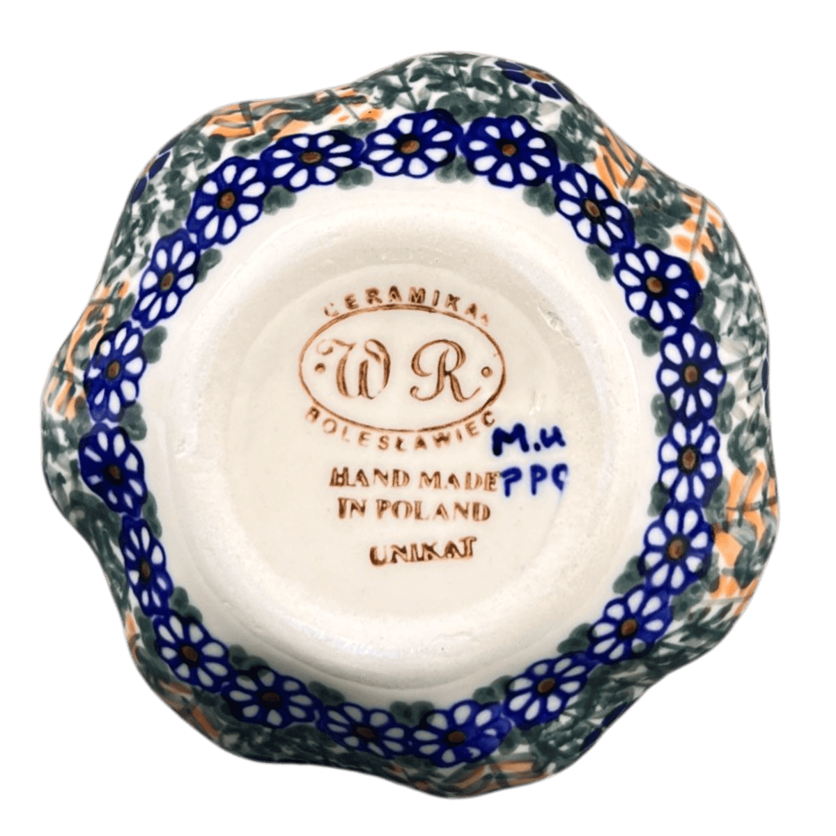 Vase, Scalloped, 6", WR (WR30Z) in "Butterfly Delight" by W.R. Ceramika | WR30Z-PP2