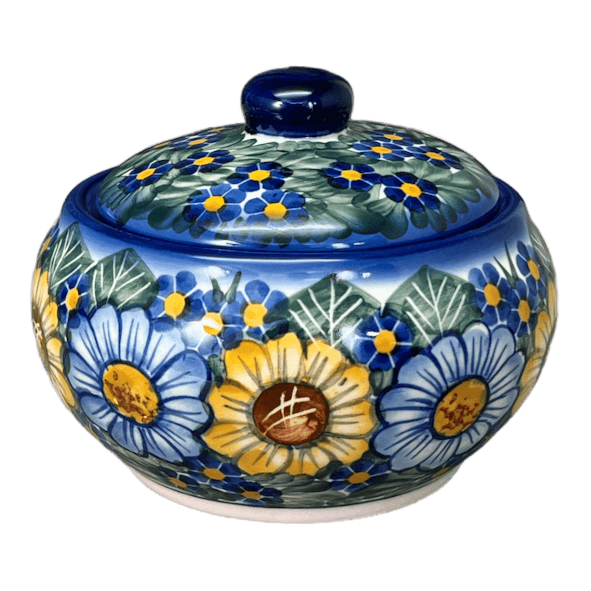 Container, Round, Covered, 5" x 4", WR (WR31I) in "Bed of Blossoms" by W.R. Ceramika | WR31I-KG2