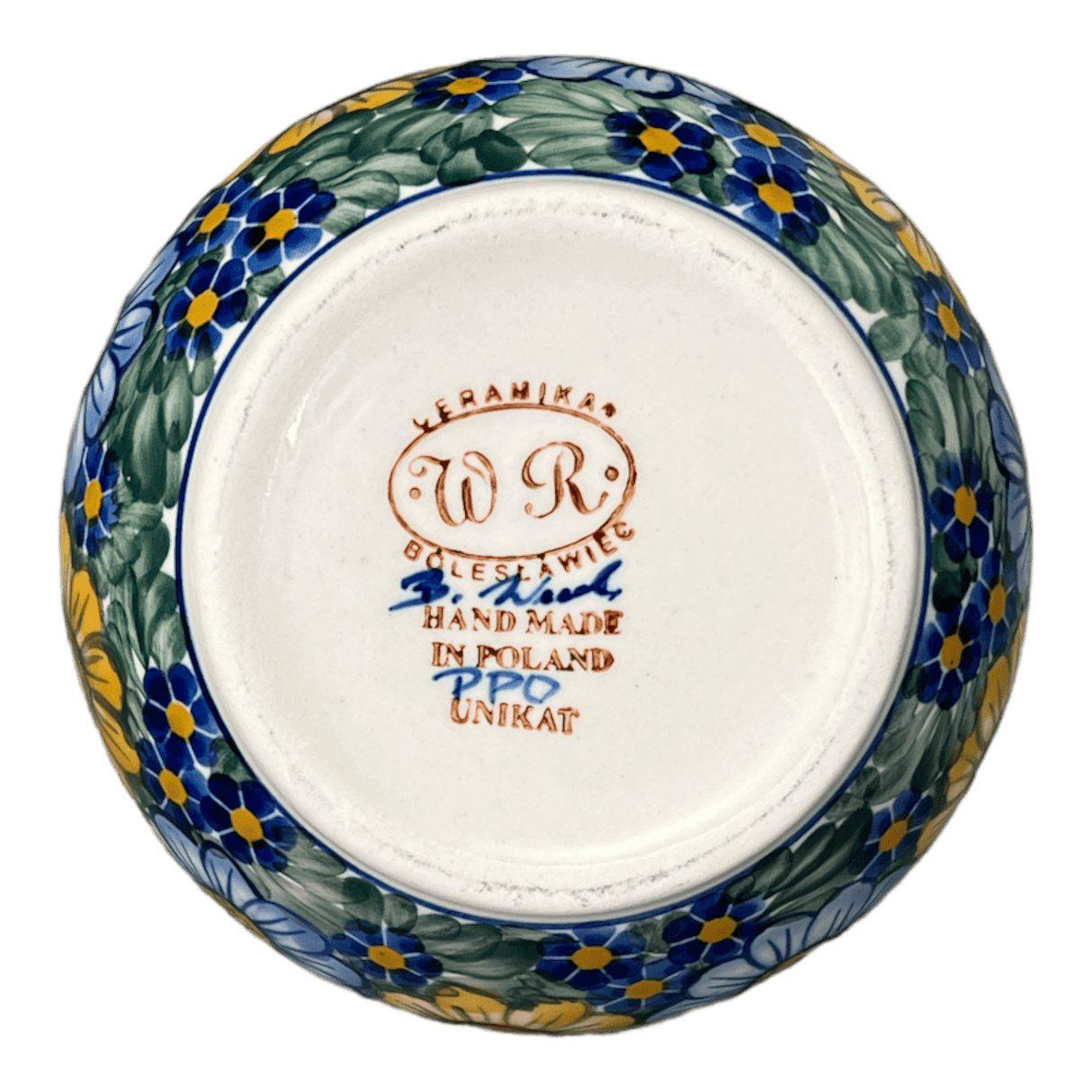 Container, Round, Covered, 5" x 4", WR (WR31I) in "Bed of Blossoms" by W.R. Ceramika | WR31I-KG2