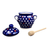 Jar, Honey, 5", WR (WR31L) in "Hearts & Dots" by W.R. Ceramika | WR31L-SMA2