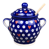 Jar, Honey, 5", WR (WR31L) in "Hearts & Dots" by W.R. Ceramika | WR31L-SMA2