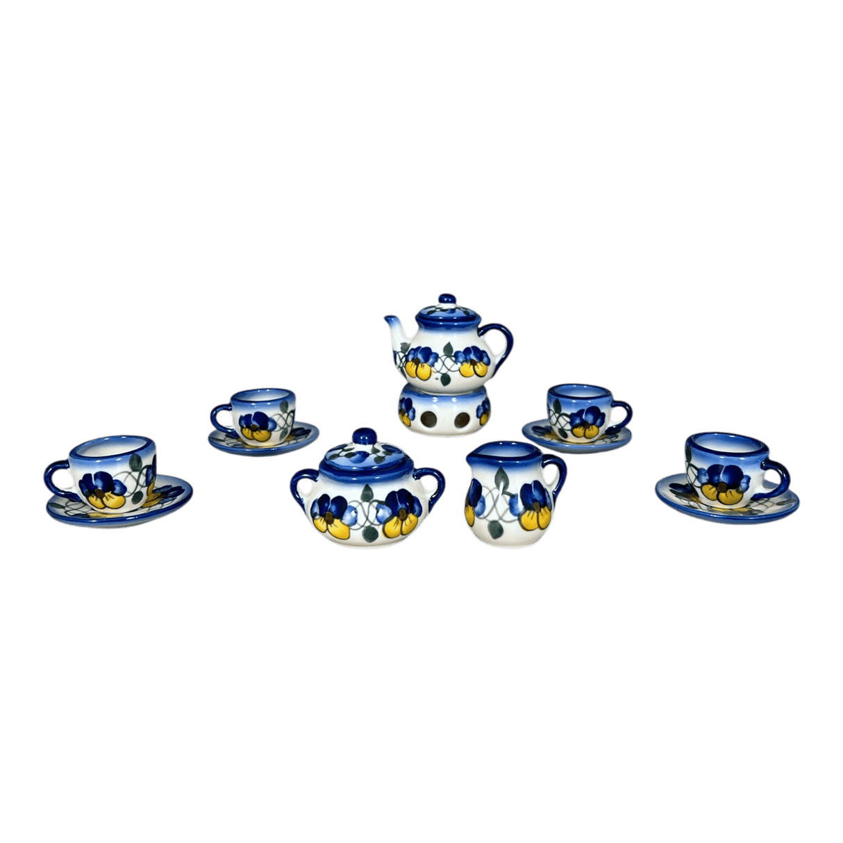 Tea Set, Childs, WR (WR34A) in "Pansy Wreath" by W.R. Ceramika | WR34A-EZ2