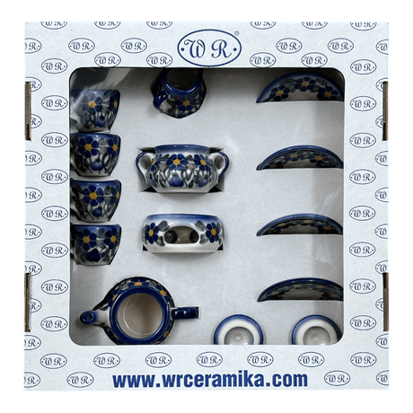 Tea Set, Childs, WR (WR34A) in "Modern Blue Cascade" by W.R. Ceramika | WR34A-GP1