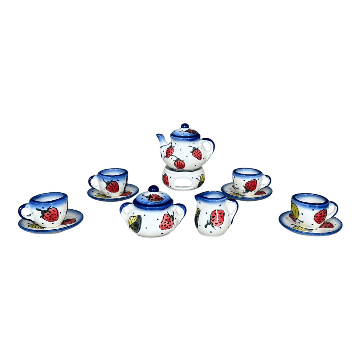 Tea Set, Childs, WR (WR34A) in "Strawberries & Blossoms" by W.R. Ceramika | WR34A-WR2